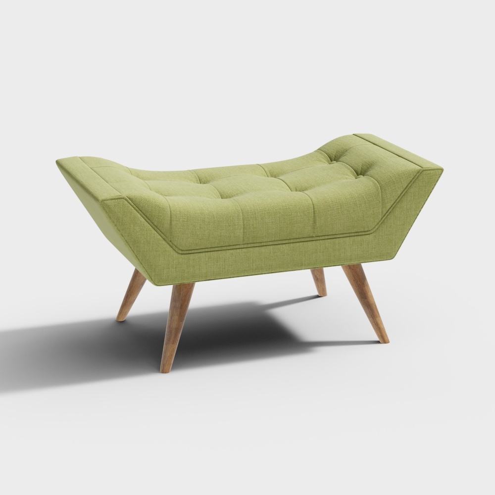 Elegant Low-Poly Green Armchair 3D model