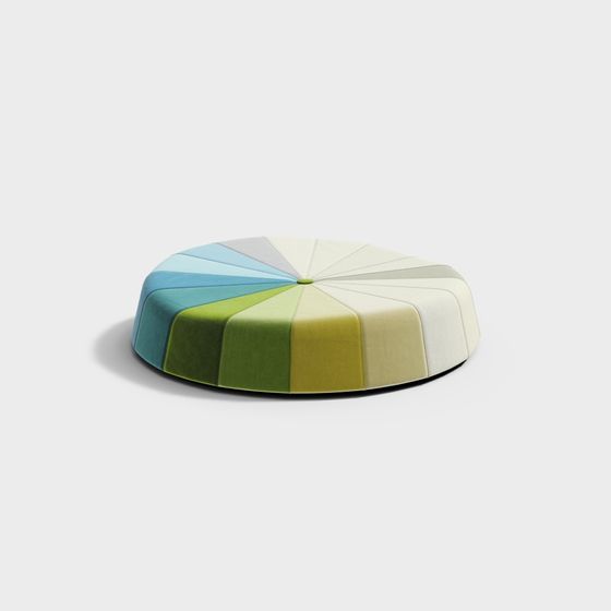 Colorful Round Cushion 3D model