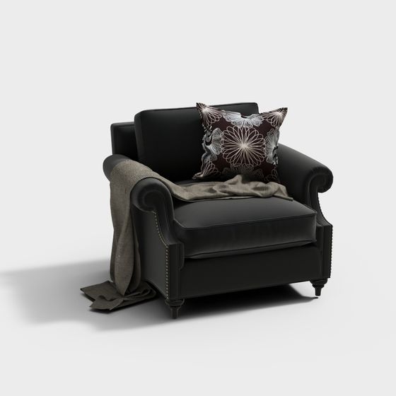 Classic Leather Armchair 3D Model