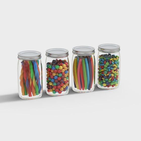 Colorful Candy Jars 3D model