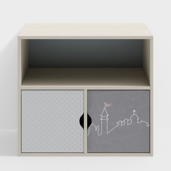 Charming Kids Storage Cabinet 3D model