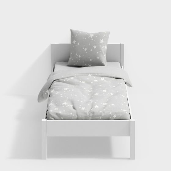 Whimsical Low-Poly Bed 3D model for Dreamy Interiors