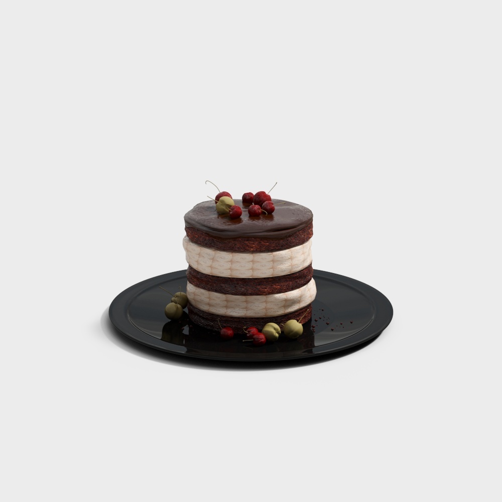 Delicious Low-Poly Cake 3D Model – Realistic Food Asset