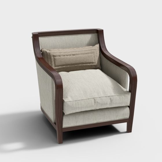 Modern Baker Salon Chair 3D Model in Earth Color