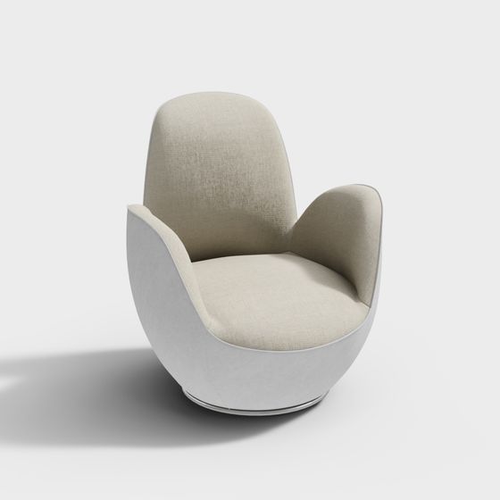 Sleek Curved Chair 3D model for Home Design