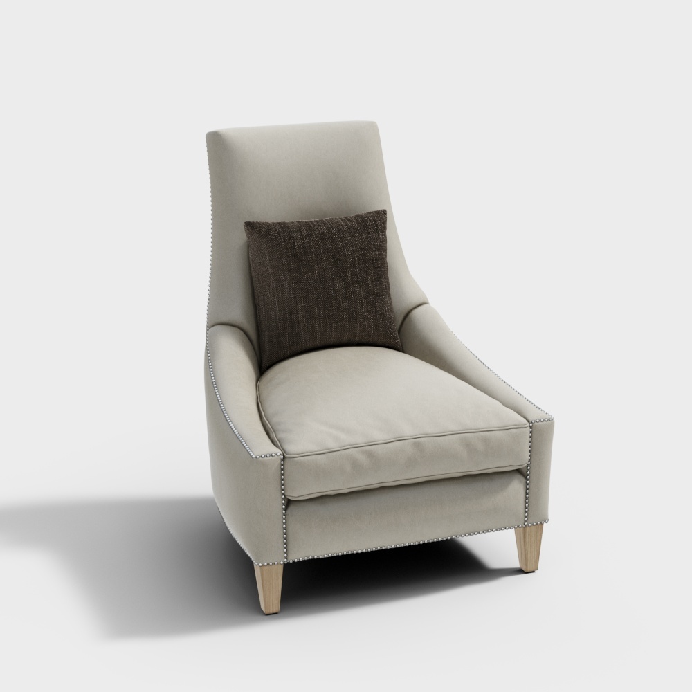 Elegant Low-Polygon Sofa Chair 3D model