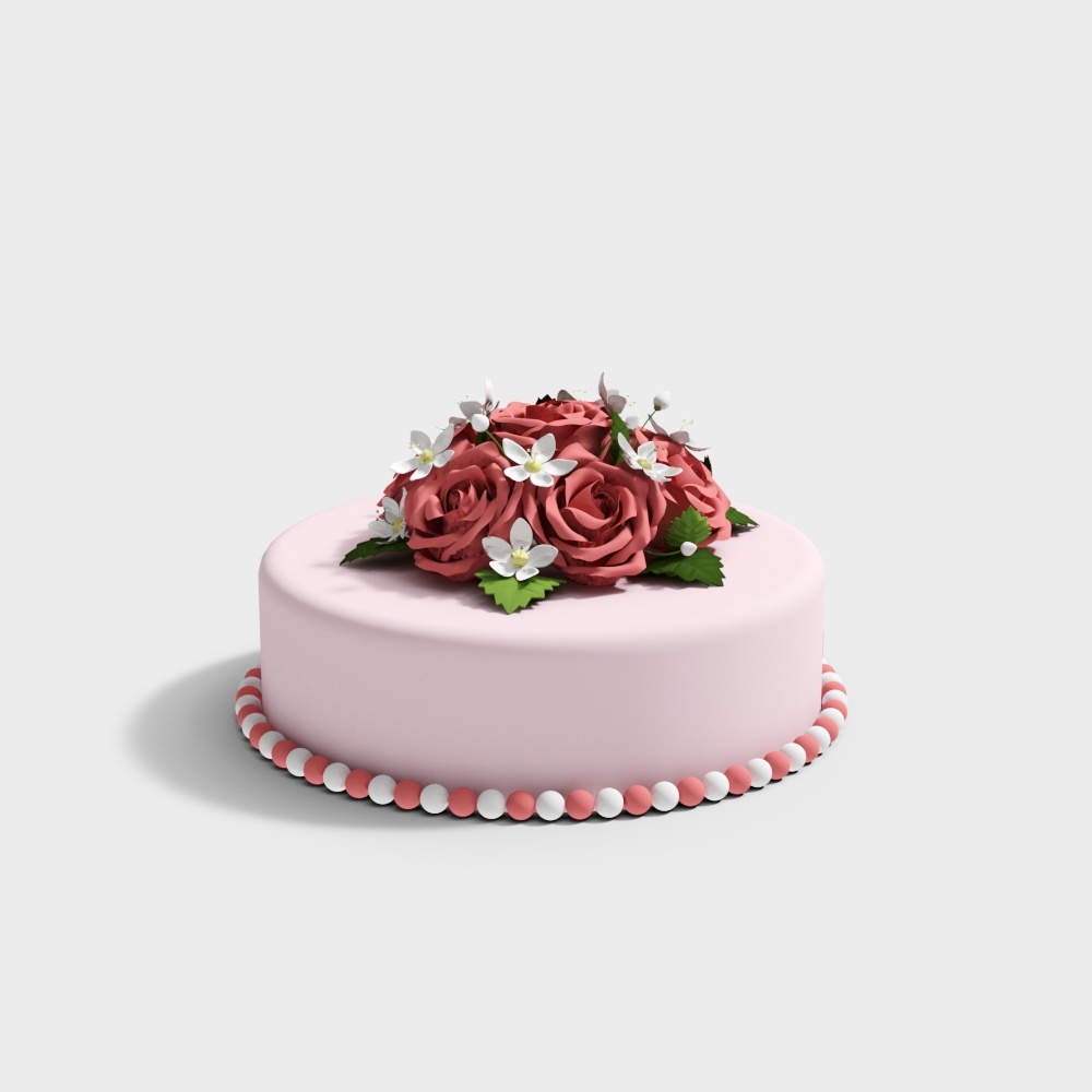 Dreamy Pink Cake 3D model