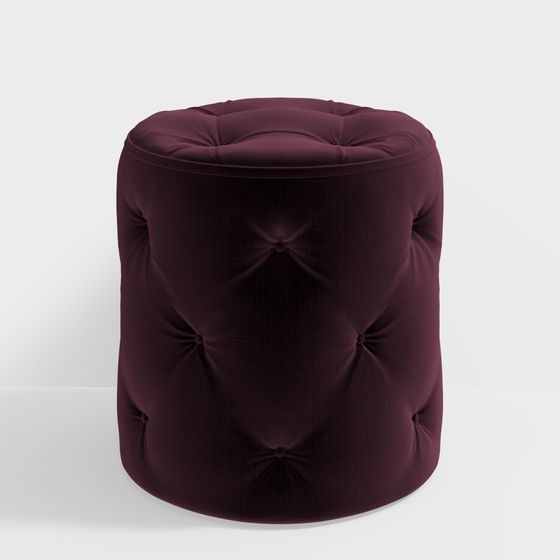 Elegant Round Stool 3D model for Modern Interiors
