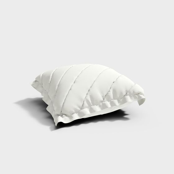 Quilted Pillow 3D model for Cozy Interiors