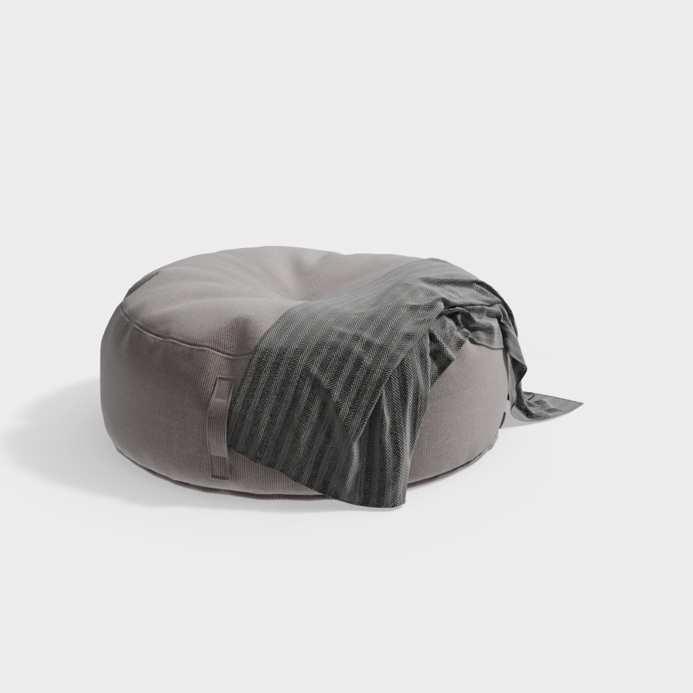 Stylish Round Ottoman 3D model