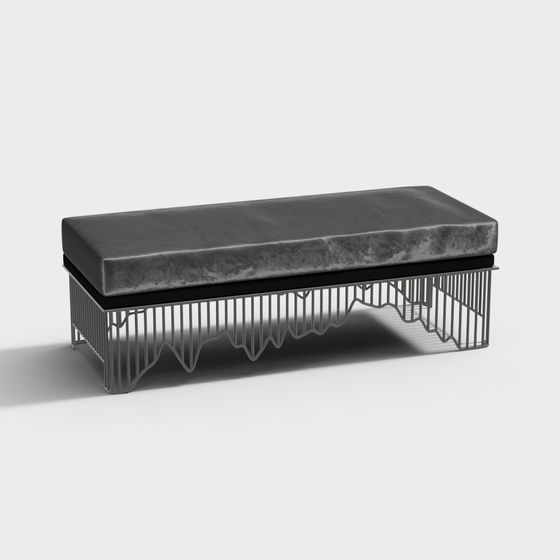 City Bench Low-Polygon 3D model