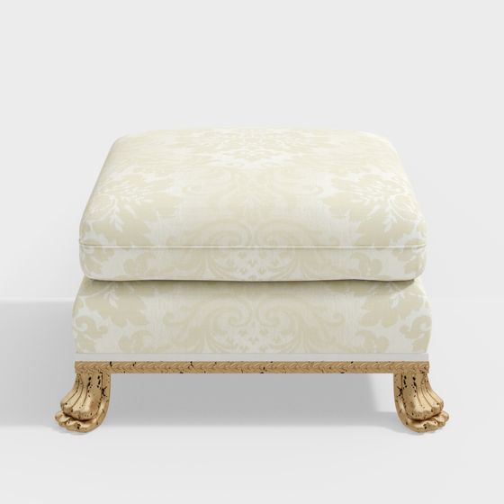 Elegant Ottoman 3D model for Sophisticated Interiors