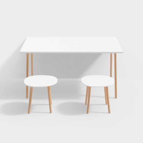 Minimalist Dining Set 3D model