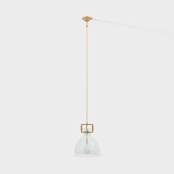 Elegant Minimalist Pendant Light 3D model