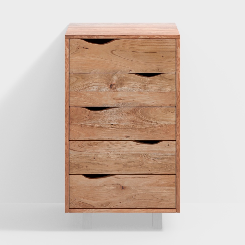 Asian Chest of Drawers 3D Model – Black Wooden Design