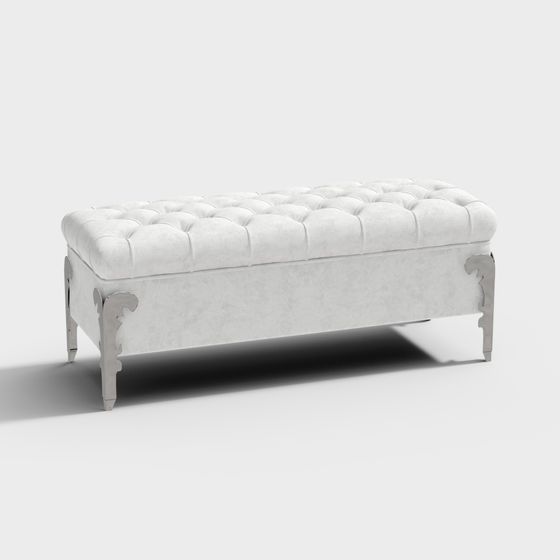 Elegant Storage Ottoman 3D model