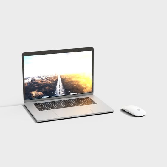 Laptop and Mouse Set 3D model