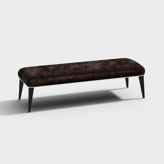 Luxury Fendi Bed End Stool 3D Model in Black