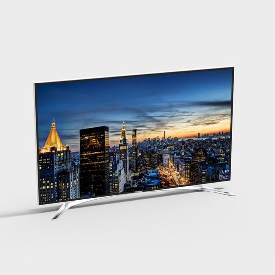 Futuristic Low-Poly 3D TV Model for Modern Spaces