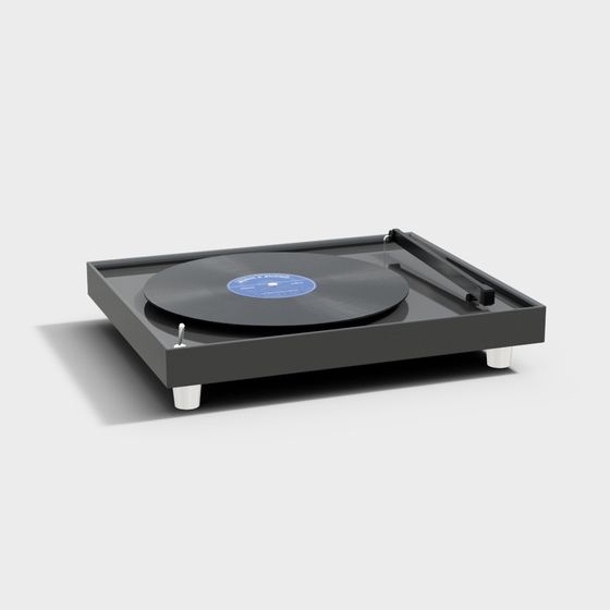 Vintage-Inspired Turntable 3D model