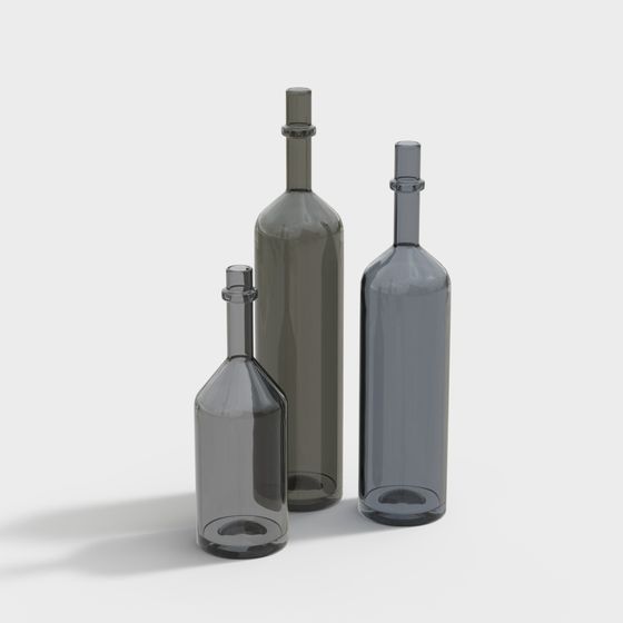 Stylish 3D Bottle Set Model for Modern Design
