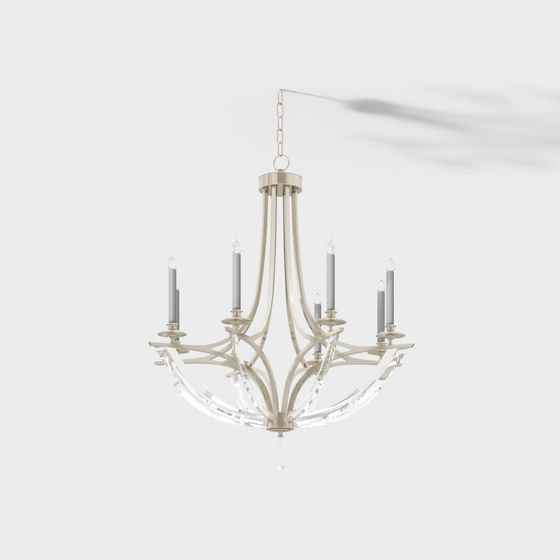 Elegant Crystal Chandelier 3D model