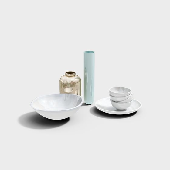 Minimalist Dining Set 3D model