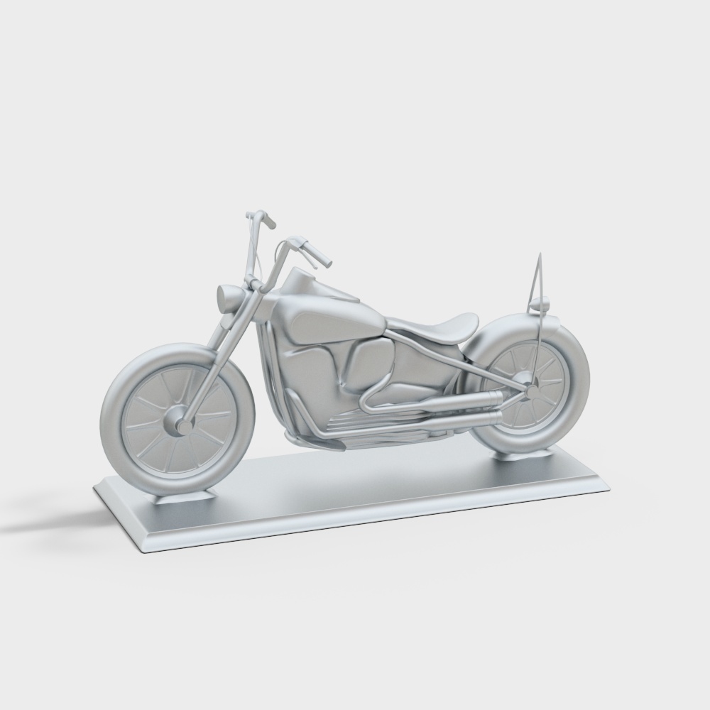 Vintage Motorcycle 3D model - Low Poly Design