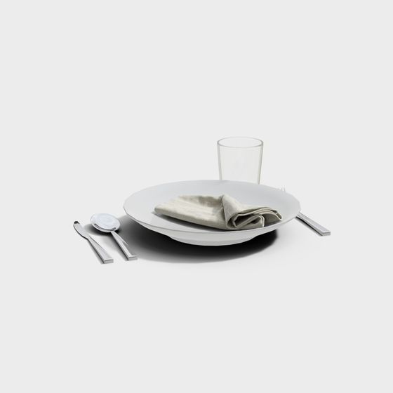 Elegant Dining Table Setting 3D model
