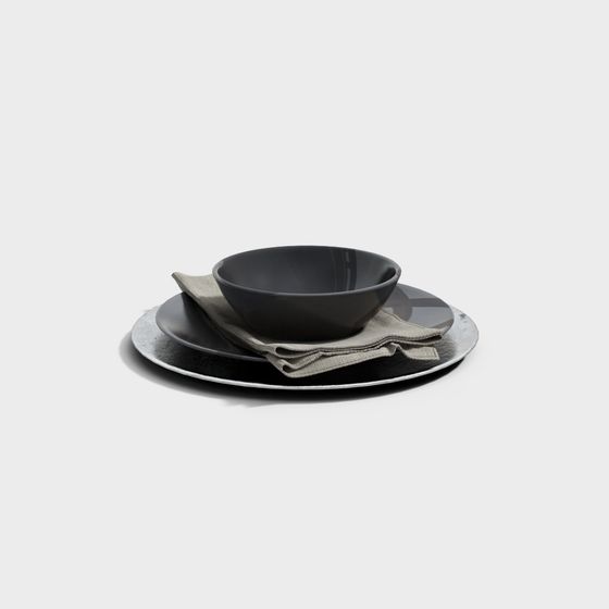 Minimalist Tableware Set 3D model