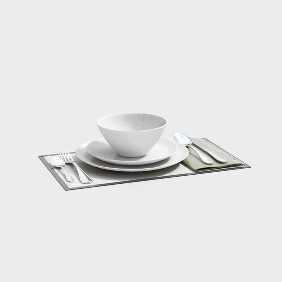 Elegant Tableware 3D model - Dining Art