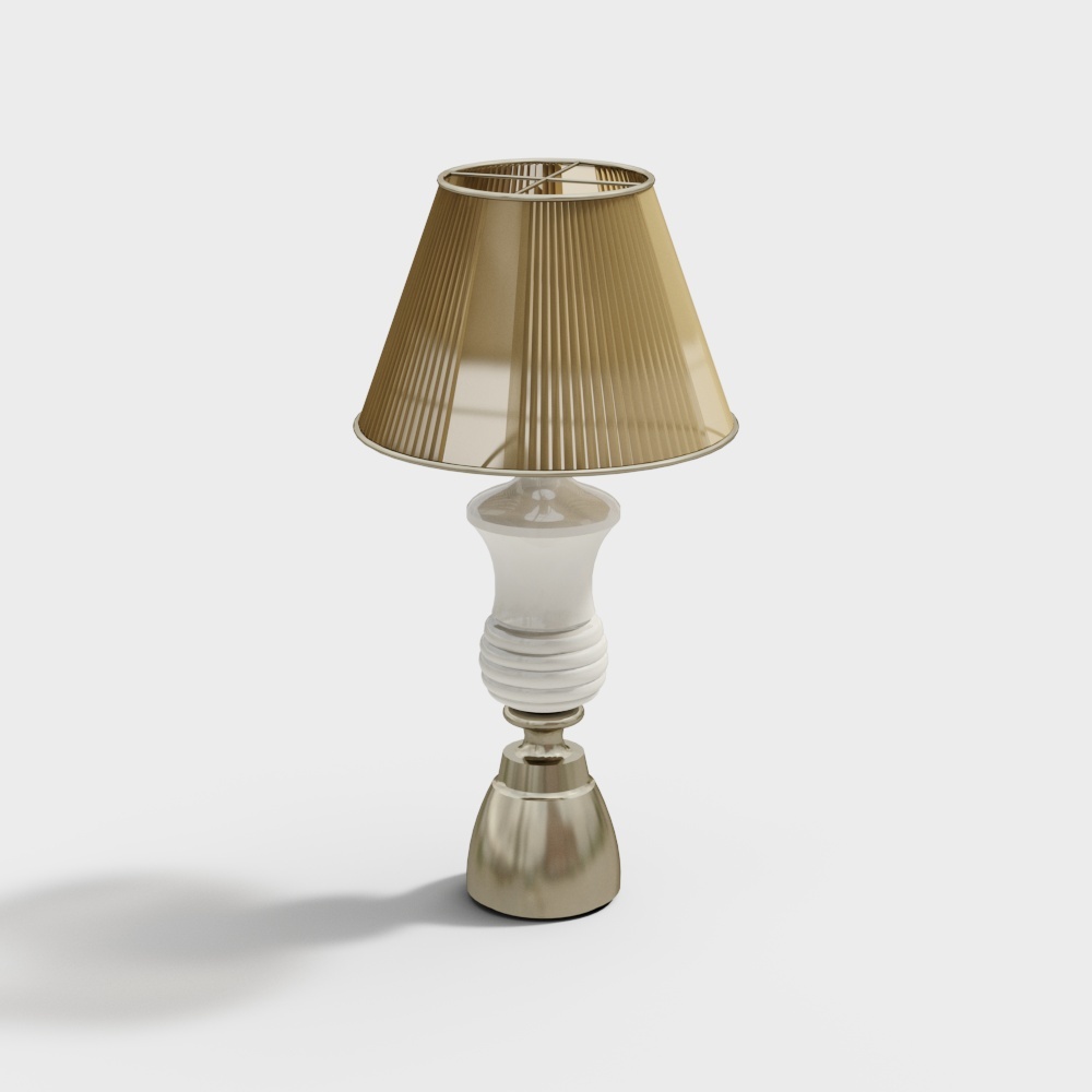 Elegant Low-Polygon Table Lamp 3D Model – Warm Glow Design