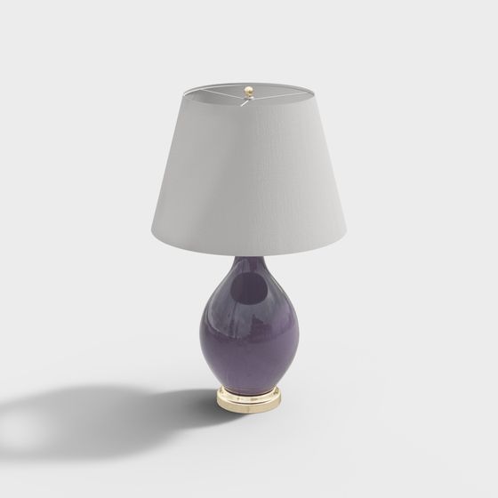 Elegant Purple Glass Table Lamp 3D model