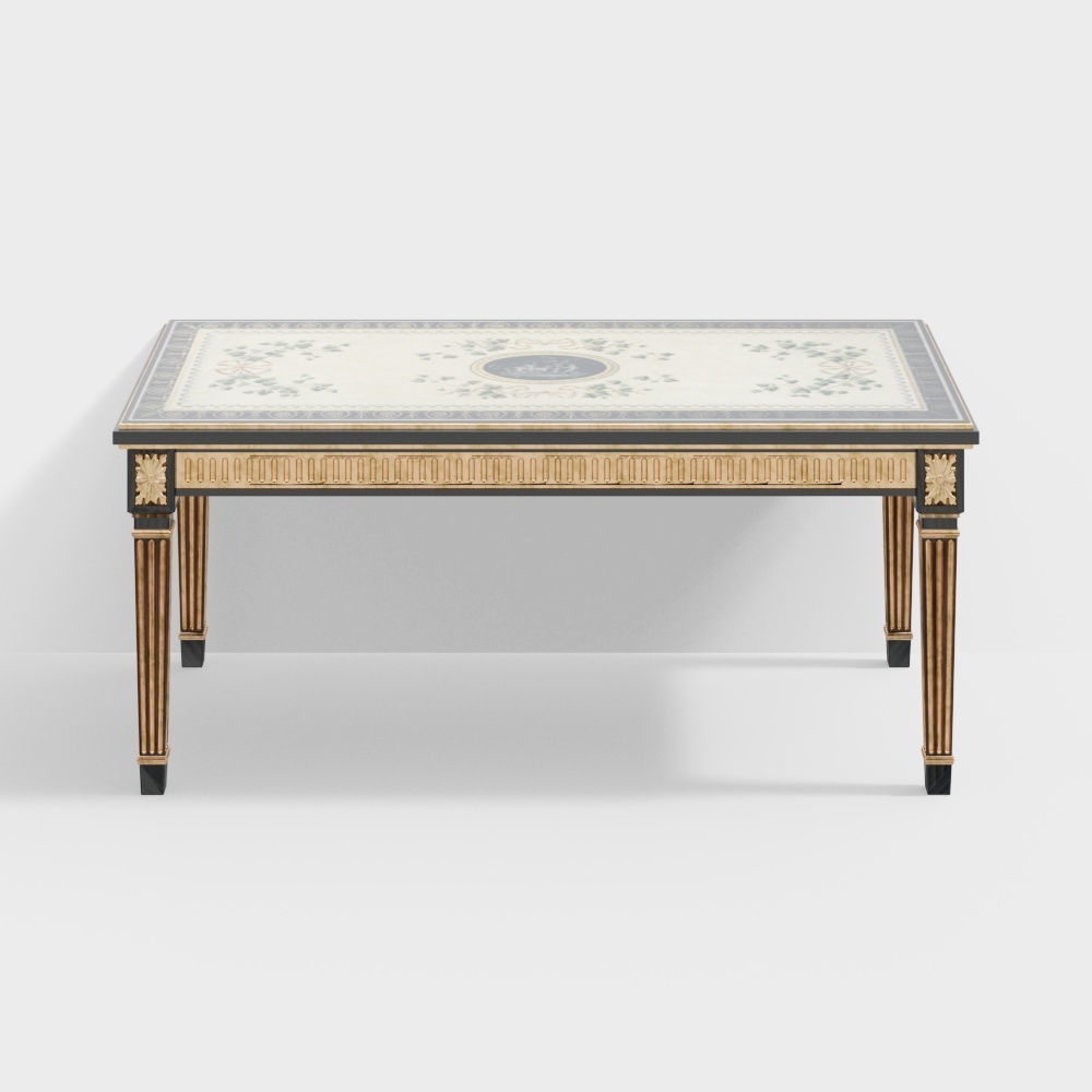 Table de salle à manger jaune 10999