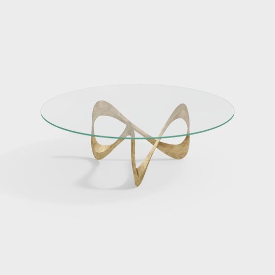 Streamlined Glass Table 3D model