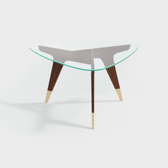 Glass and Wood Coffee Table 3D model