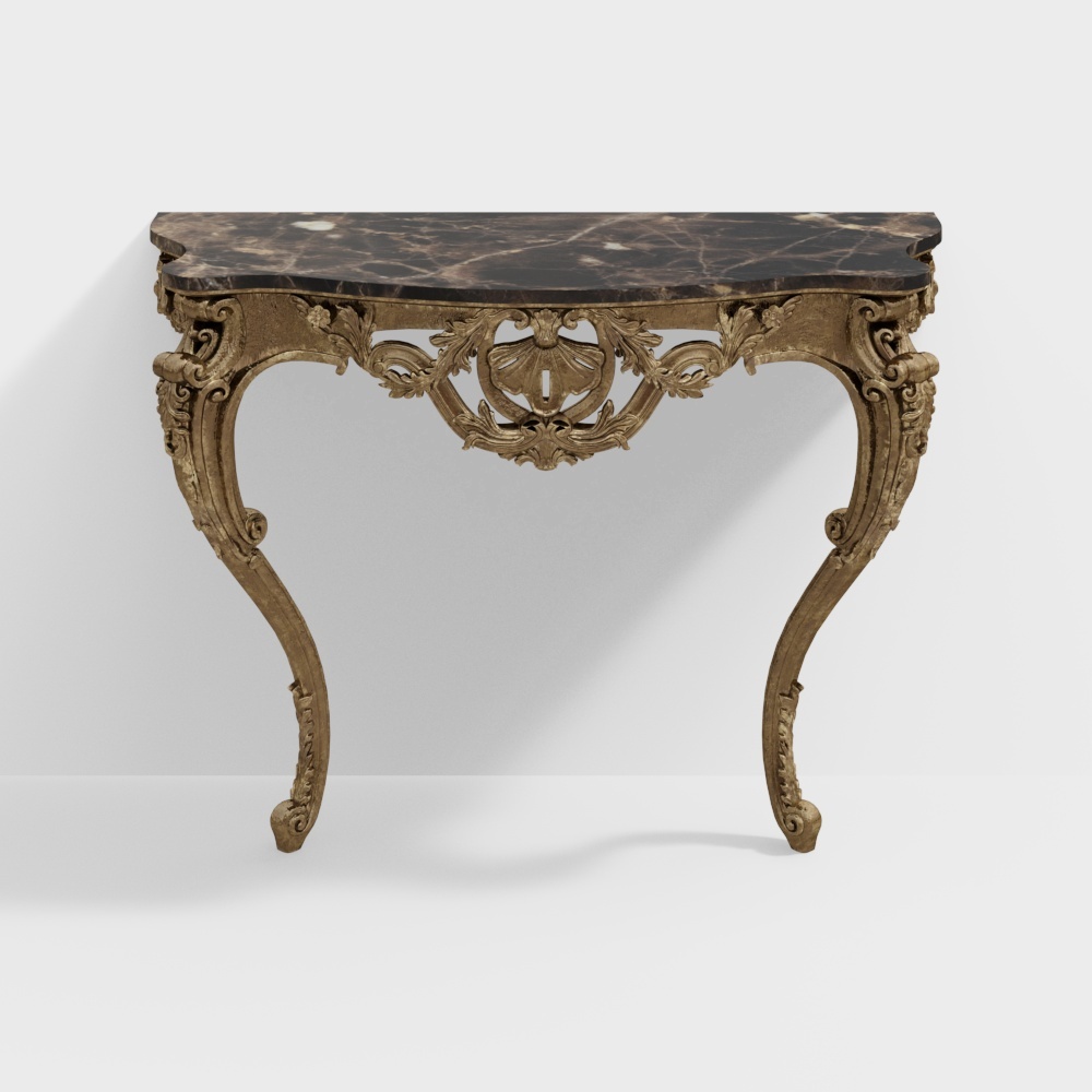 Stunning Rococo Style Fireplace Mantel 3D model