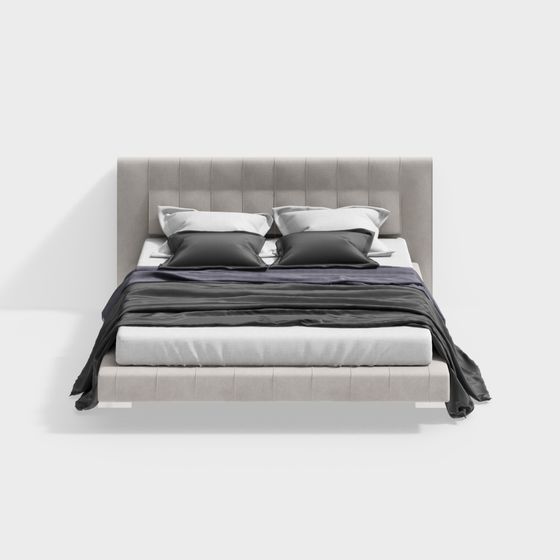 Elegant Modern Minimalist Bed 3D model
