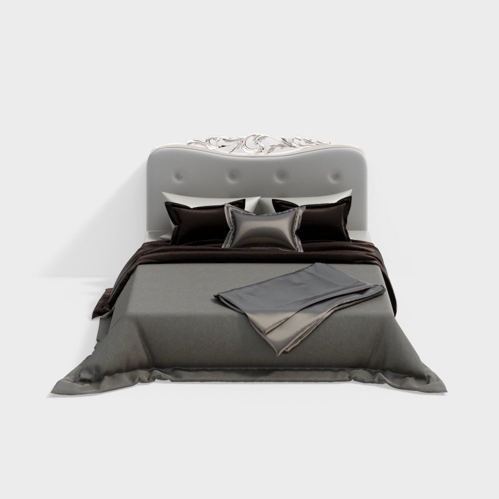 Elegant Low-Poly Bed 3D model for Modern Interiors