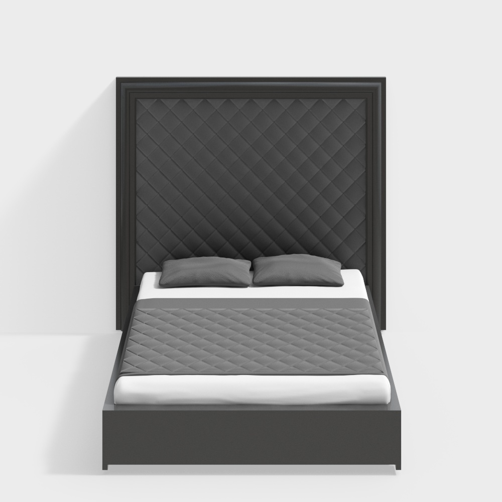 Quilted Elegance Bed 3D model