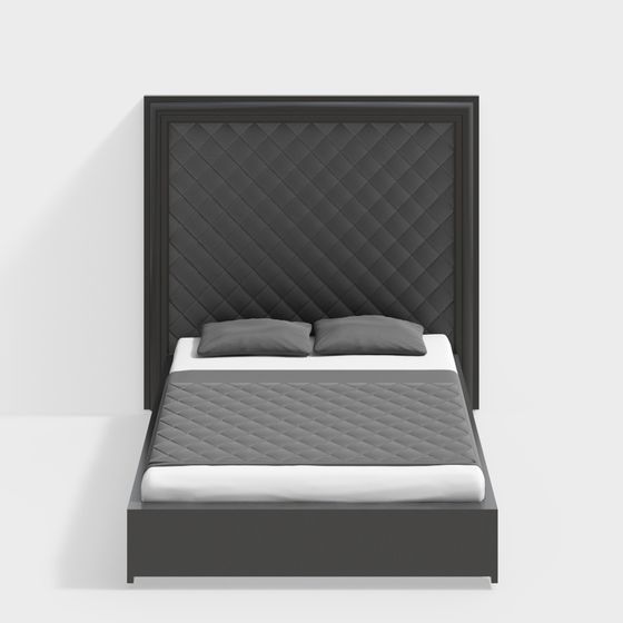 Quilted Elegance Bed 3D model