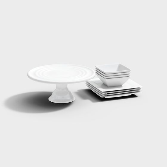 Minimalist Dinnerware Set 3D model