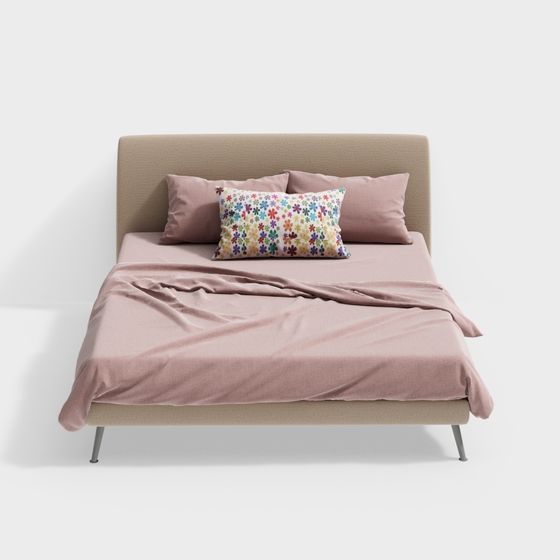 Elegant Low-Polygon 3D Bed Model
