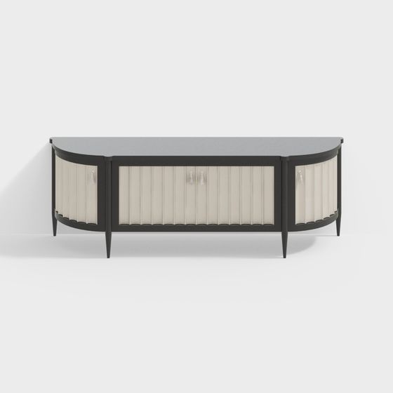 Elegant Half-Circle Console 3D model