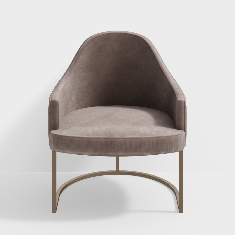 Cozy Velvet Chair 3D model