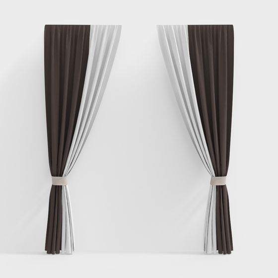 Stylish Low-Polygon Curtain 3D model for Contemporary Spaces