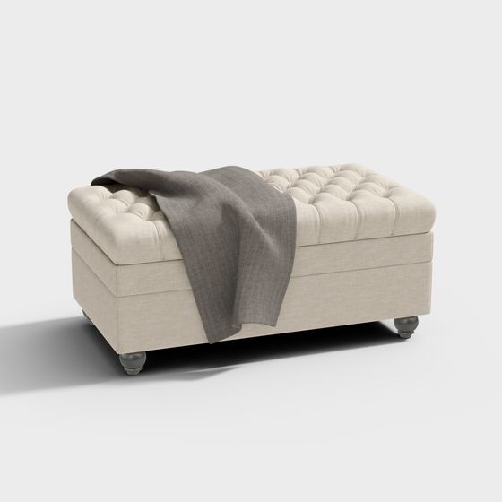 ออตโตมันผ้าคลาสสิกสีเหลือง пуфик12df