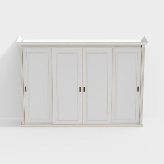 Elegant Minimalist Wardrobe 3D model for Interior Design