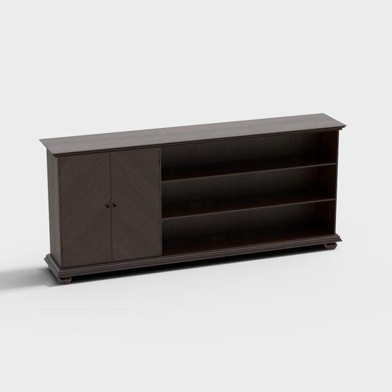 Elegant Low-Poly 3D Model TV Cabinet