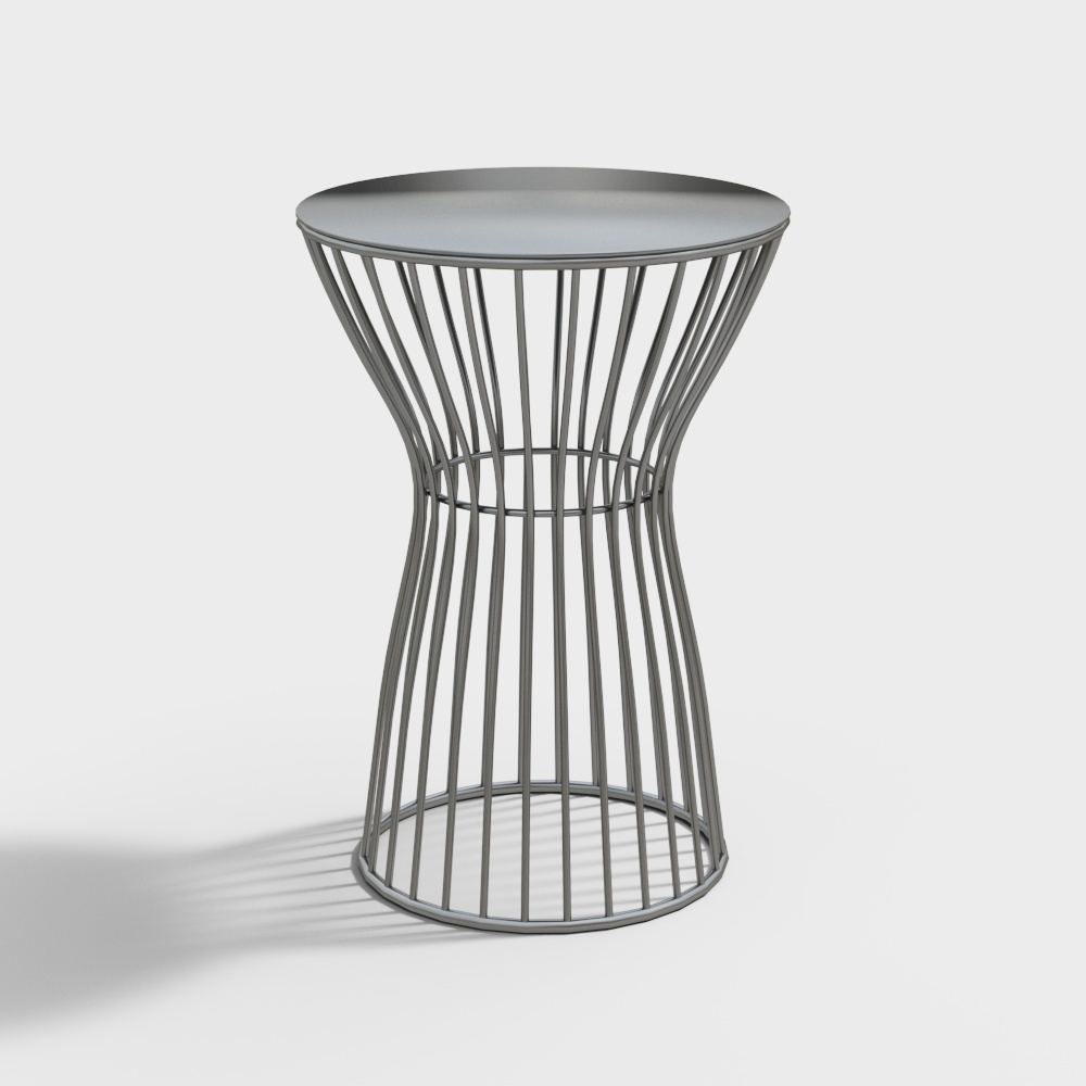 Stylish Metal Mesh Side Table 3D Model – Minimalist Metal Design